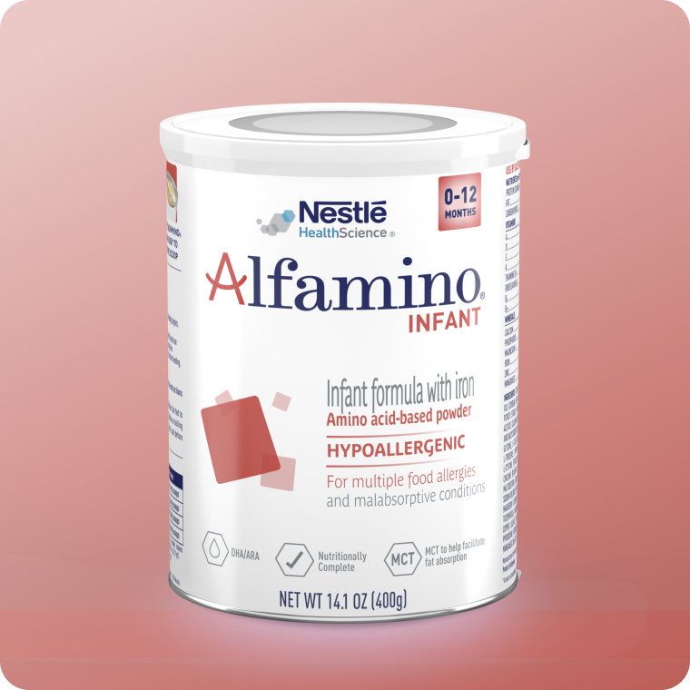 Alfamino® Infant Formula with Iron for multiple food allergies and malabsorptive conditions. Amino acid-based powder.